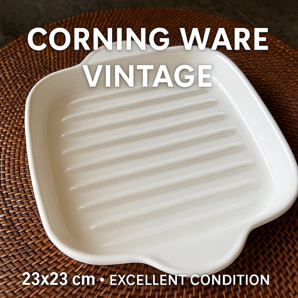 Corning Ware MR-3 Rack 23x23cm Square Grill/Baking Dish – Vintage White
